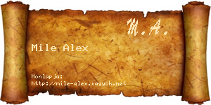 Mile Alex névjegykártya