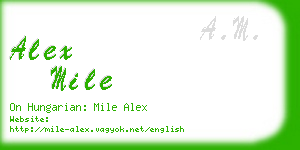 alex mile business card